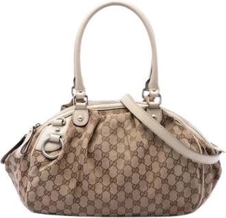 Gucci Pre-owned Sukey Handbag - Dames - Vintage Handtas - Beige - ONE Size - Leer - Vintage