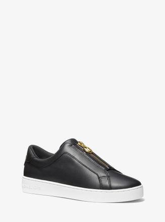 Michael Kors Keaton Leather Zip-Up Sneaker