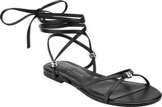 Marc Fisher Este Ankle Wrap Sandal in Black at Nordstrom, Size 7.5