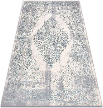RugsX Rugsx - Tappeto core W7161 Rosetta Vintage - strutturale, due livelli di pile, azzurro / crema / grigio blue 80x150 cm