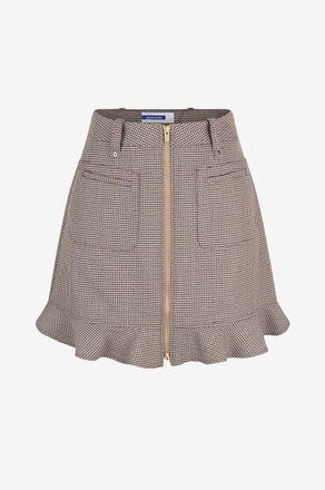 Jacob Cohen Ger&uuml;schter Minirock mit Reissverschluss aus Hahnentritt-Wolle