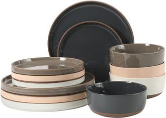 Gibson Home Northrock 12-Piece Stoneware Plates and Bowls Dinnerware Set, Service for 4 in Multicolors at Nordstrom