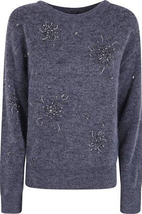Seventy Boat Neck Sweater Boat Neck Sweater With Appliques