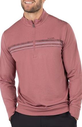 Travis Mathew In The Line Up Stretch Cotton Blend Half Zip Pullover in Roan Rouge at Nordstrom Rack, Size Small