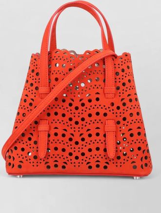 Alaia mina 20 tote nubuck leather cutout