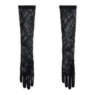 Mango kanten handschoenen zwart