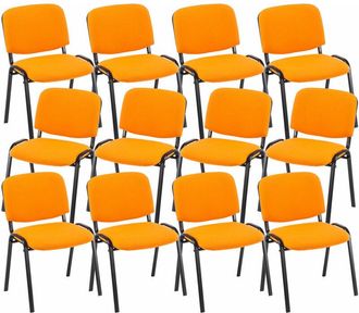 Clp Pack De 12 Sillas Confidente Ken En Tela Naranja