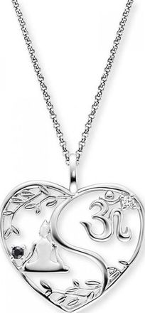 Engelsrufer Womens ERN-YIYAHEARTLEAF-ZI Ladies Yin Yang Heart Necklace Silver Sterling - One Size