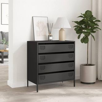 Berkfield Home Sideboard&not;Black 68x39x73.5 cm Cold-rolled Steel in Black