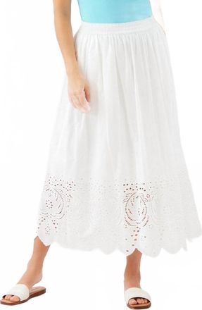 Karen Kane Cut-Out Embroidery Midi Skirt - Petite In Off White