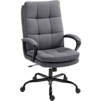 HOMCOM Fabric Office Chair, Computer Desk Chair for Home, Charcoal Grey