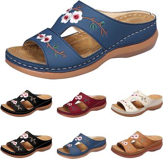 Generic Silver Shoes For Women Dressy Low Heel,Arch Support Wedge Flip Flops,Summer Comfortable Dressy Casual Beach Sandal Slippers Vintage Wide Width Boho No