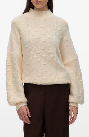 Vero Moda Kaia Oversize Mock Neck Sweater in Birch at Nordstrom Rack, Size X-Small