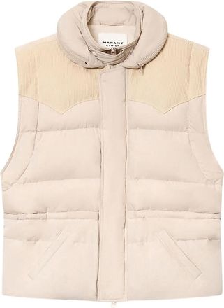 Isabel Marant Olfa bodywarmer met ribfluwelen detail - Beige