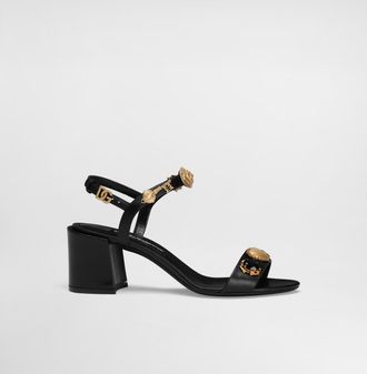 Dolce & Gabbana Sandals With Embroidery And Stones - Woman Sandals And Wedges Black 36.5