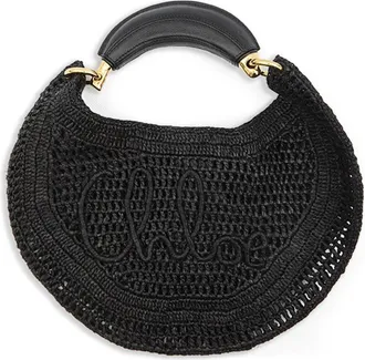 Chlo&eacute; Summer Banana Raffia Hobo-tas