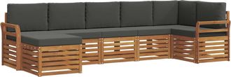 vidaXL Conjunto De Sof&aacute;s De Exterior 7 Uds. Natural Y Antracita Vidaxl