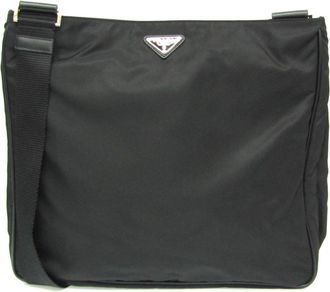 Prada Tessuto Black Synthetic Shoulder Bag (Pre-Owned)