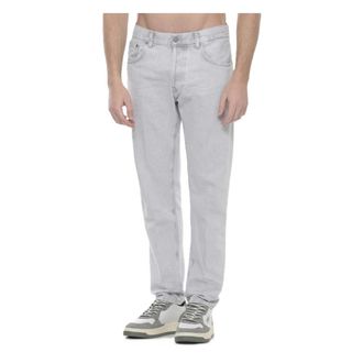 Dondup Straight Jeans, male, Gray, Size: W34 Straight Leg Jeans