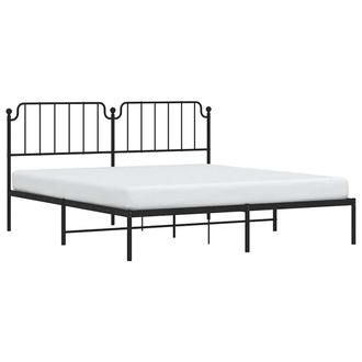 vidaXL Giroletto Con Testiera In Metallo Nero 183x213 Cm - Vidaxl