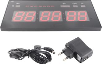 OEM Reloj De Pared Digital, Pantalla Led, Calendario Autom&aacute;tico, Indicador De Temperatura, Cristal, Para Oficina O Sala De Estar