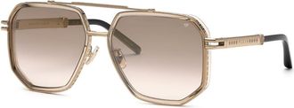 Philipp Plein SPP187M 8L7G Mens Sunglasses Gold Size 61