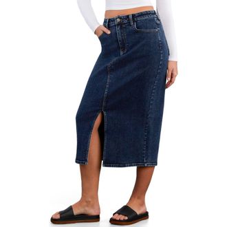 Wash Lab Denim Lucy Denim Midi Skirt in Petal Denim at Nordstrom, Size 25
