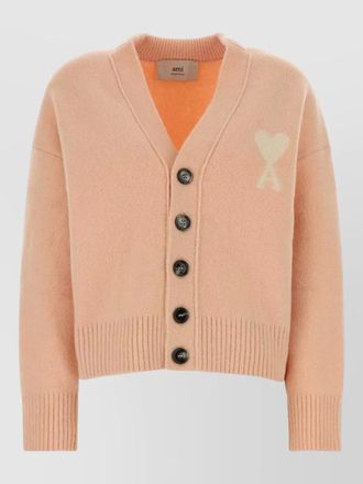 Ami stretch wool blend v neck cardigan