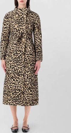 Valentino Garavani animalier coat fauve eclat belted design