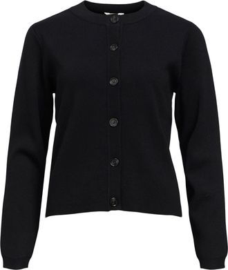 Object Womens Objester SLI L/S Knit Cardigan Noos Sweater, Black, S