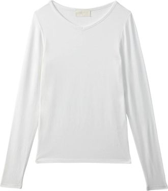 Wakakuu Icons Zoe Top Modal - Dames - Longsleeves - Wit - S - Tops