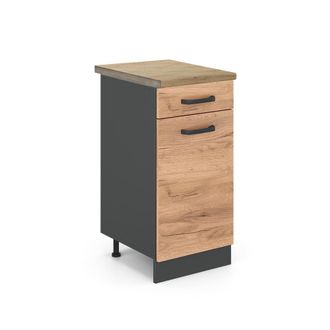 Vicco Mueble Bajo De Cocina R-line, Roble Dorado, 40 Cm, Et Roble