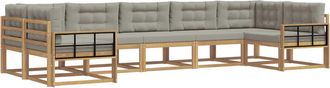 vidaXL Conjunto De Sof&aacute;s De Exterior 7 Uds. Blanco Y Gris Claro Vidaxl