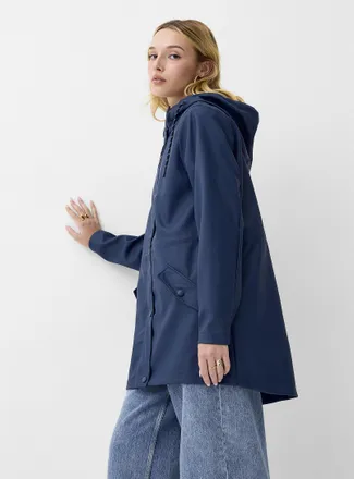 Vero Moda Womens Adjustable-waist coated raincoat