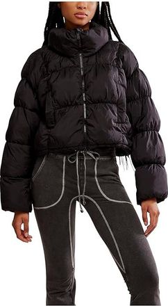 Free People Movement In A Bubble Puffer Jacket Womens Jacket Black : XL (Womens 14), Polyester