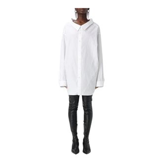Balenciaga Dames, Blouses & Shirts, Wit, Maat: XS Katoen