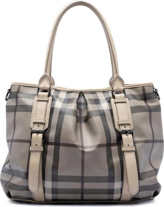 Burberry Pre-owned Burberry Smoke Check Coated Canvas Northfield Satchel Ladies 4UVNHULUOATCN6TV