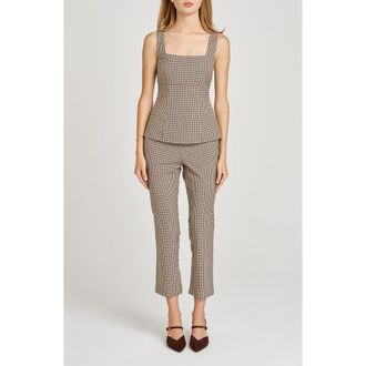 Wayf x Sara Walker Carolyn Check Pants in Brown at Nordstrom Rack, Size Small