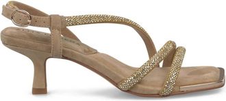 Alma En Pena Low Tubular Gloss Sandal - Dames - Sandalen met hakken - Beige - 41 EU - Schoenen