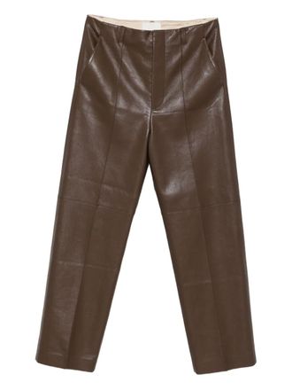 Nanushka crease-seam trousers - men - Polyester/Polyurethane/Polyester/Nylon - M - Brown