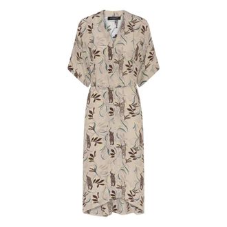 Bruuns Bazaar Barcella BBJanata Dress - Dames - Shirt Kleedjes - Beige - M - Kleedjes