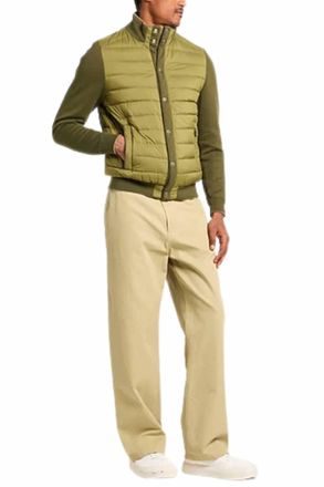 Moorer Mixed Fabric Bomber Jacket In Pistacchio