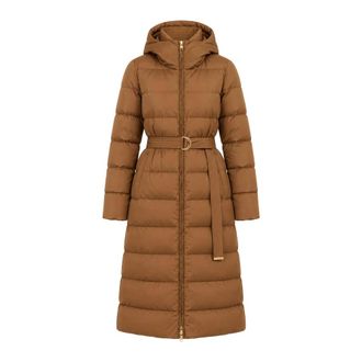 Max Mara Lange donsjas - Dames - Mantels - Bruin - Maat: S Leer