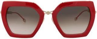 Philipp Plein 53mm Geometric Sunglasses in Red Gold Brown at Nordstrom Rack
