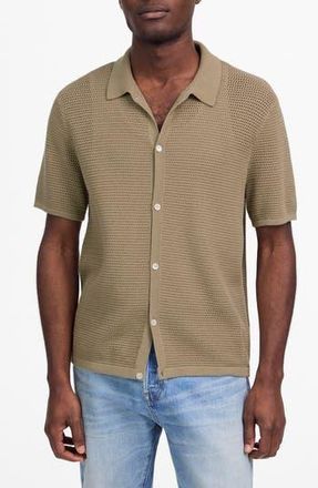 Madewell Short Sleeve Open Stitch Cotton Button-Up Shirt in Sagebrush at Nordstrom Rack, Size Xx-Large