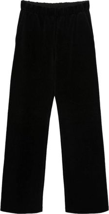 Golden Goose Black Cotton-Blend Wide Leg Trousers