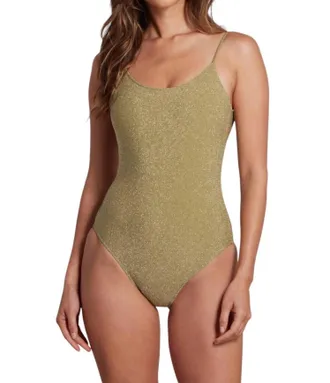 Sauipe Swimwear Violet Lurex One Piece Swimsuit In Green