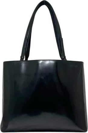 Prada Black Nero Leather Handbag Tote Bag (Pre-Owned)