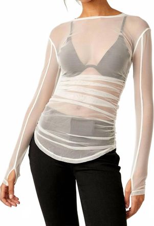 Free People Last Layer Long Sleeve Blouse In Ivory