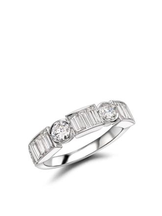 Pragnell platinum Antrobus diamond half eternity ring - Silver